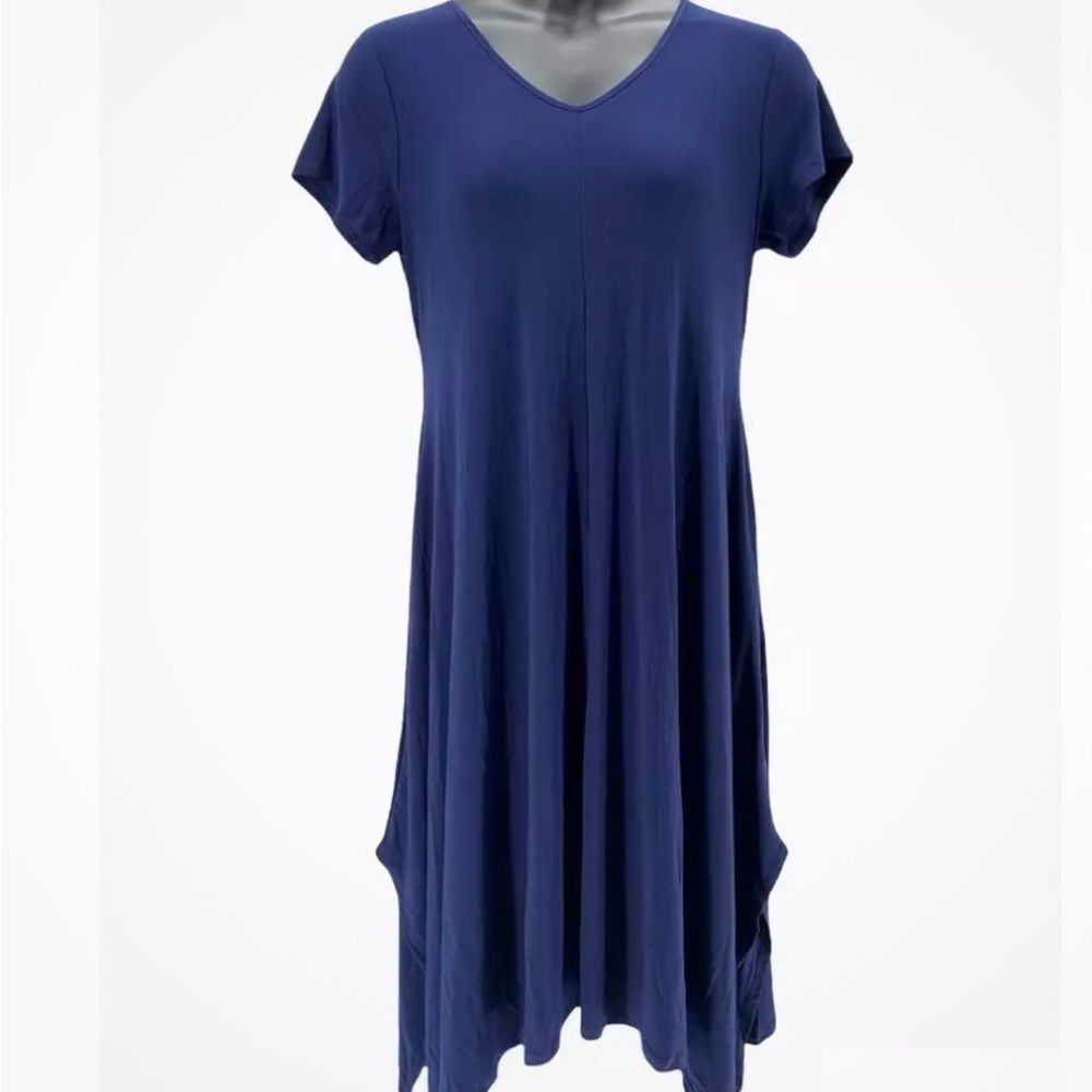 NWT Attitudes by Renee. Navy Midi Dress LP